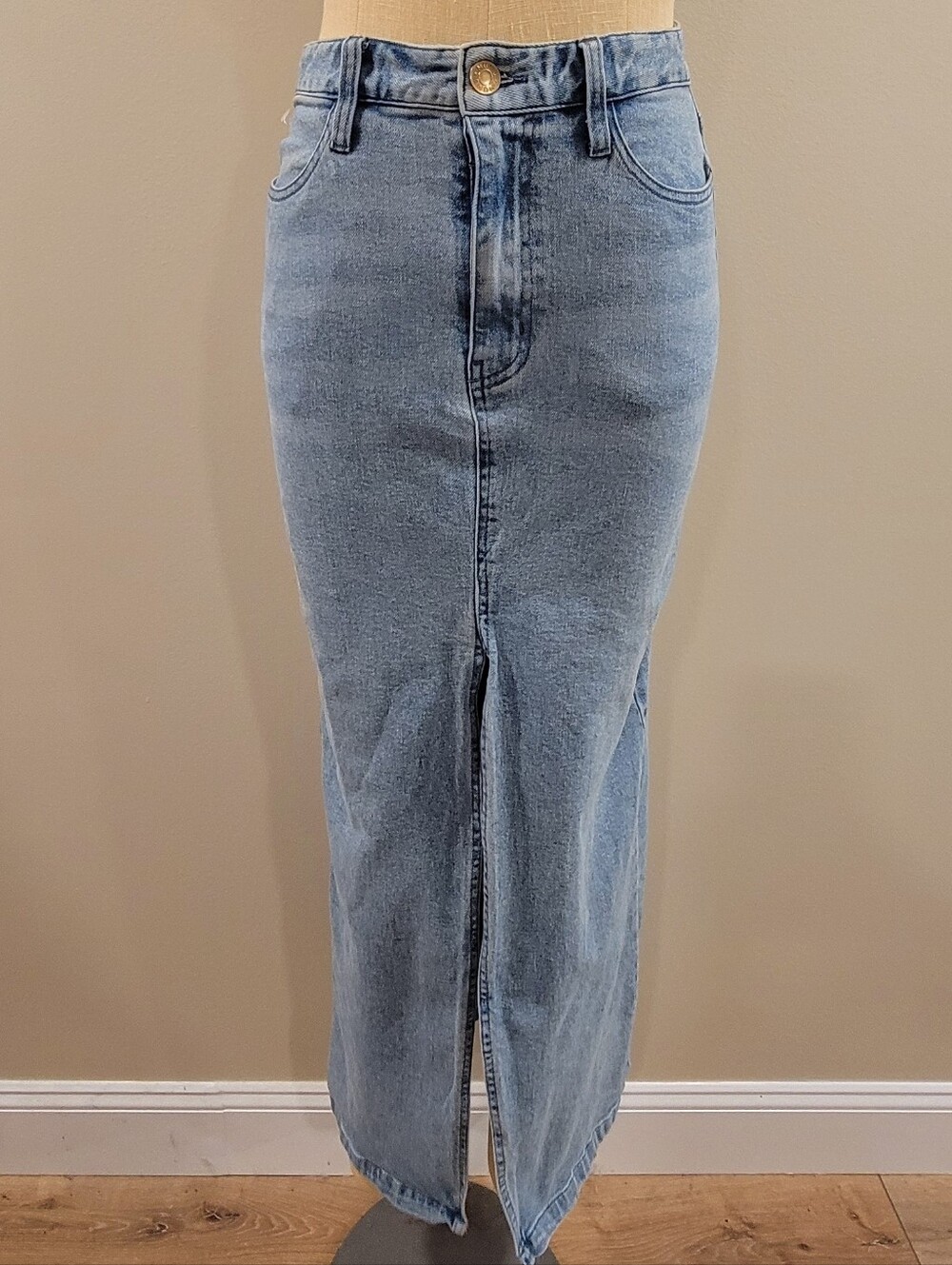 Show Me Your Mumu Denim Maxi Skirt